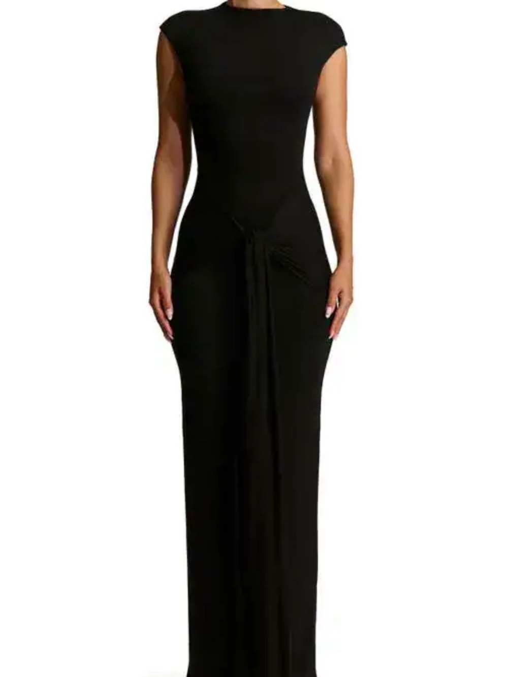 Naked Wardrobe smooth tie front maxi dress. BNWOT - Size S